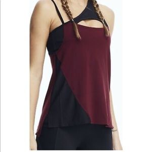 Layered Burgundy and Black Women's Tank Top